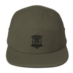 SOUTHEAST/202-ALL BLACK EMBLEM On Olive Five Panel Cap