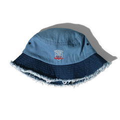 'NORTHEAST/202' Distressed Denim Bucket Hat
