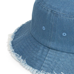 'NORTHEAST/202' Distressed Denim Bucket Hat