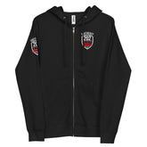 Black Unisex fleece Zip Up Hoodie (with Classic "Southeast/202 Emblem' )