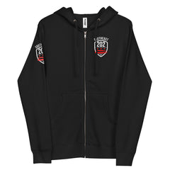 Black Unisex fleece Zip Up Hoodie (with Classic "Southeast/202 Emblem' )