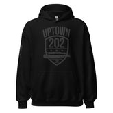 '202/ Uptown DC' Emblem -Black Unisex Hoodie (BIG & TALL)