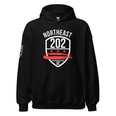 'NORTHEAST/ 202' Black Unisex Hoodie (BIG& TALL 3X - 5X)