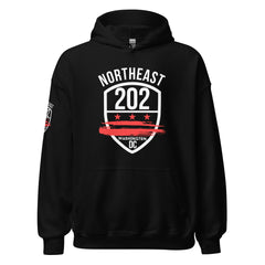 'NORTHEAST/ 202' Black Unisex Hoodie (BIG& TALL 3X - 5X)