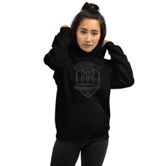 SOUTHWEST/202 -Black Emblem, Black Unisex Hoodie (Big & Tall 3X-5X)