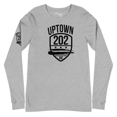 UPTOWN/202- Grey Long Sleeve Cotton Tee (Unisex)