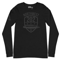 NORTHWEST/202 -Black Emblem on Black, Unisex Long Sleeve Tee