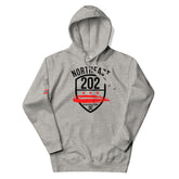 'NORTHEAST/202'-Grey Unisex Hoodie (EOTR Sleeve)