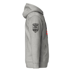 'SOUTHEAST WASHINGTON DC / 202' (Emblem On SLEEVE) -Grey Unisex Hoodie