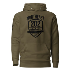 'NORTHEAST/202' Emblem on Green Unisex Hoodie