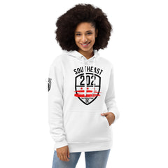 ' SOUTHEAST WASHINGTON DC / 202" (EMBLEM) WHITE Premium eco hoodie (85% Cotton)