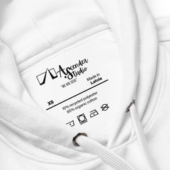 ' SOUTHEAST WASHINGTON DC / 202" (EMBLEM) WHITE Premium eco hoodie (85% Cotton)