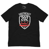 'Southeast DC/ 202 Washington, DC' (Emblem Front Only) Black Unisex T-shirt