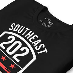'Southeast DC/ 202 Washington, DC' (Emblem Front Only) Black Unisex T-shirt