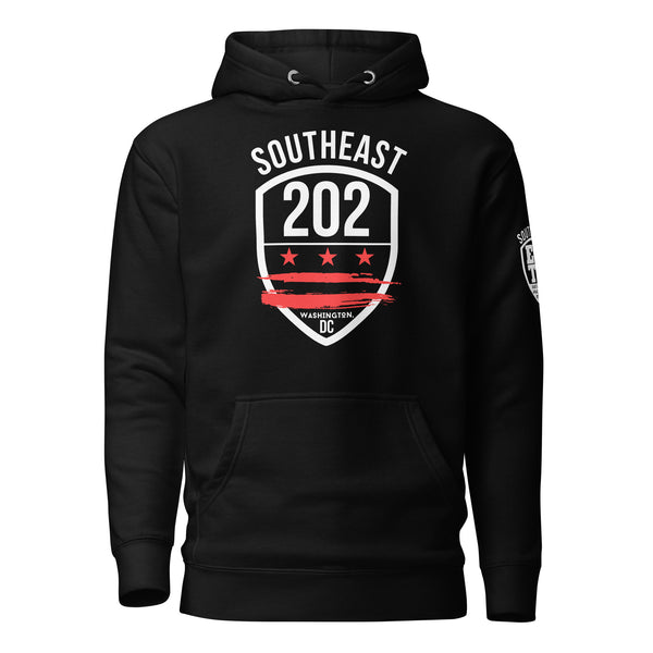 SOUTHEAST 202 Classic Black Cotton Hoodie EOTR on the sleeve