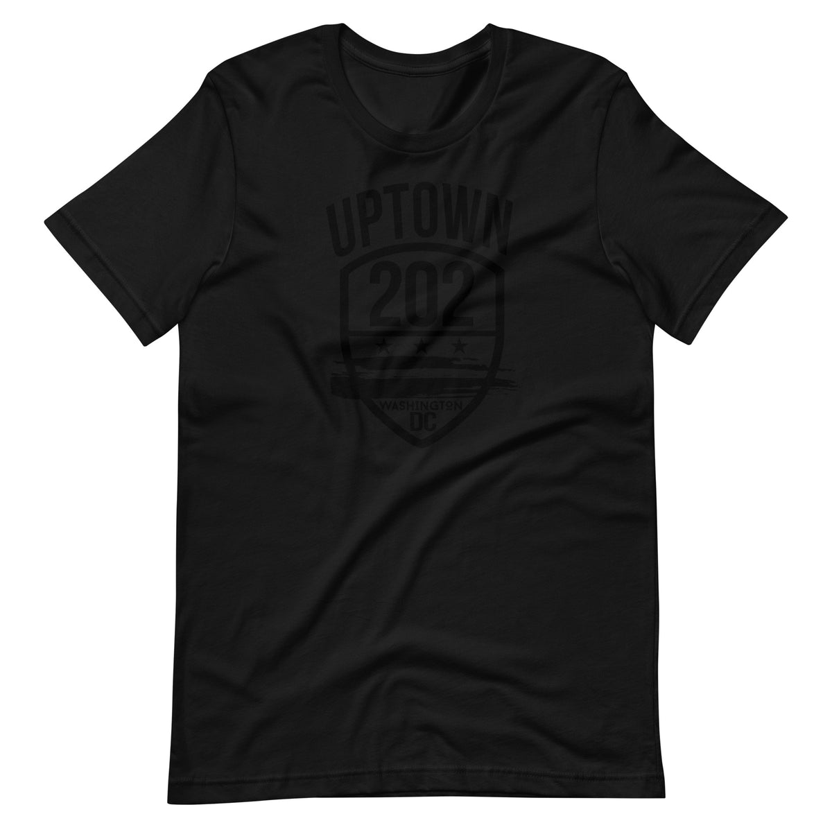 "202/UPTOWN DC" -Black Emblem Black T-Shirt (BIG & TALL)