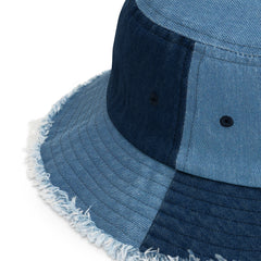 'SOUTHEAST DC/202'-Distressed Denim Bucket Hat