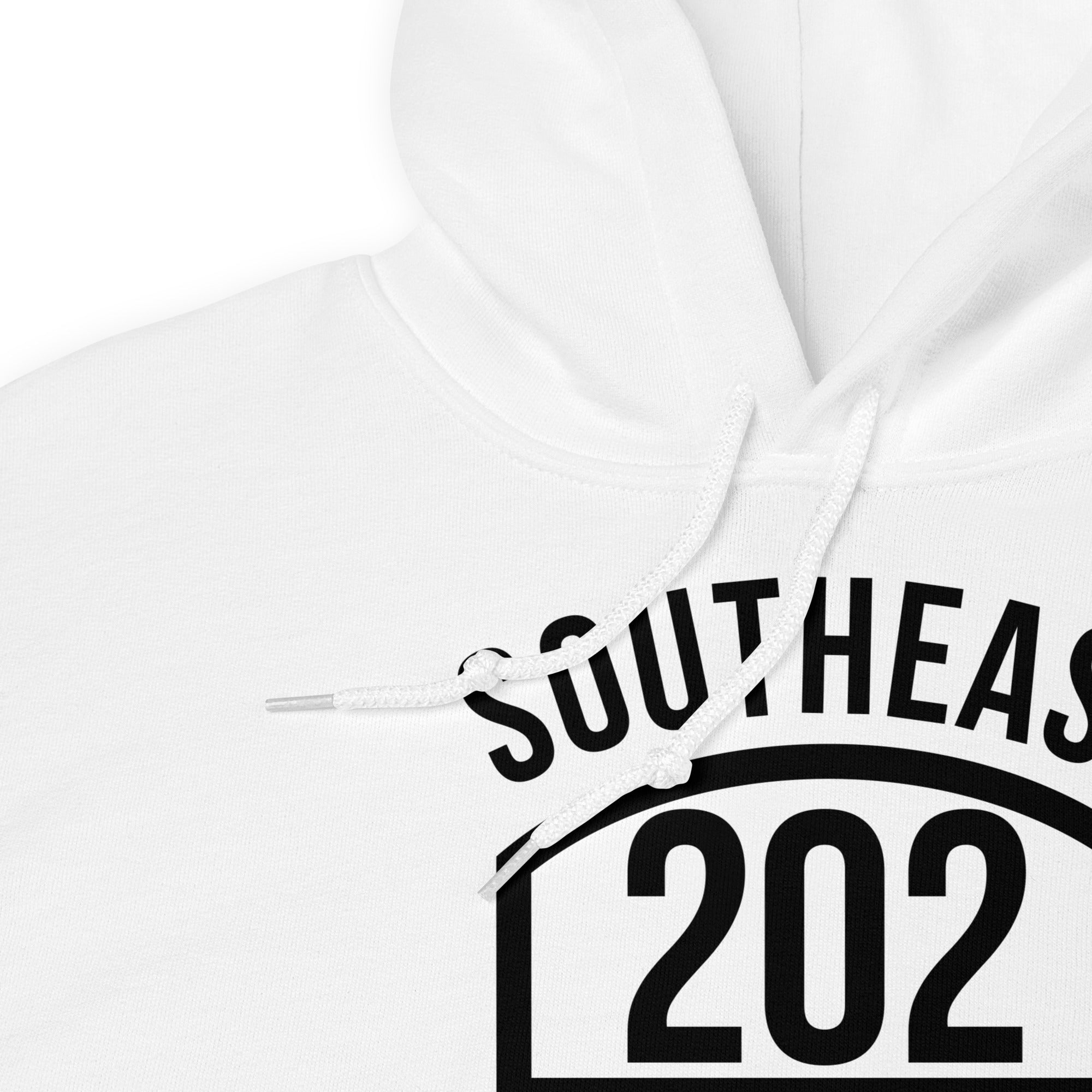 ' SOUTHEAST DC / 202"  White Cotton Hoodie (Unisex w EOTR on the sleeve)