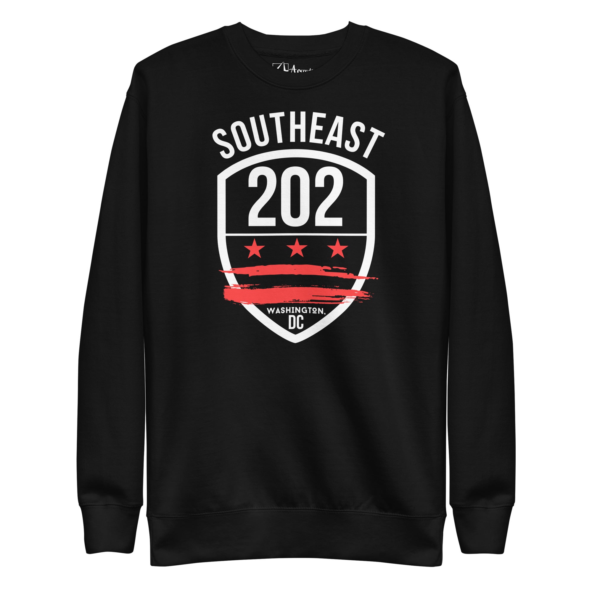 "Southeast / 202 Emblem" Black Cotton Sweatshirt (Unisex/ No Hood)