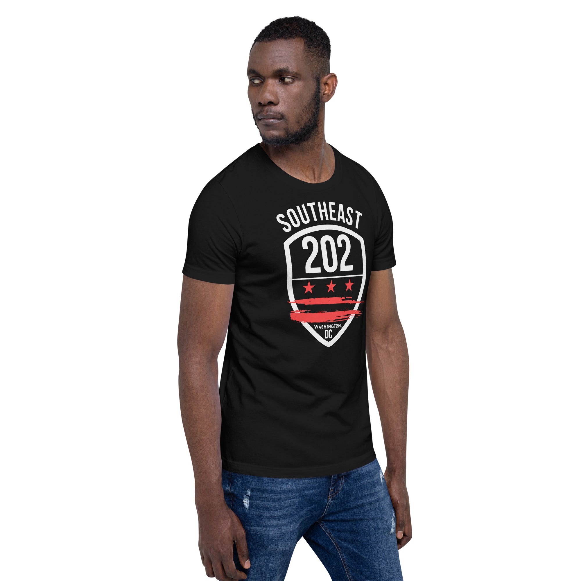 Southeast DC /202 (Emblem Front Only)- Black Unisex t-shirt